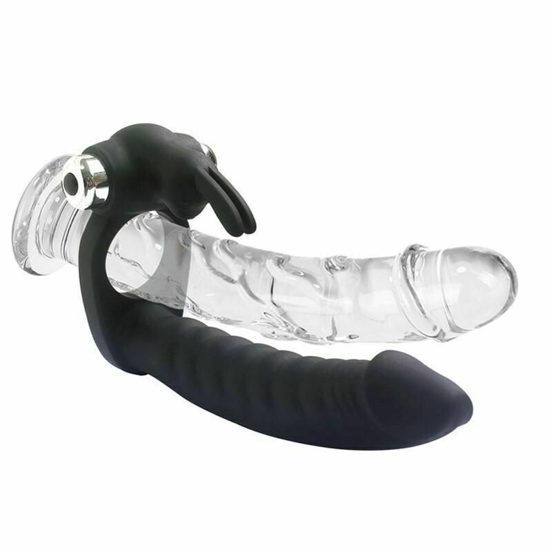 Rabbit Style Vibrating Cock Ring With Realistic Dildo 1 Rabbit Style Vibrating Cock Ring With Realistic Dildo