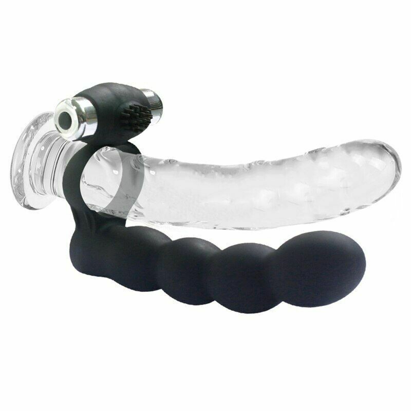 Vibrating Silicone Cock Ring With Anal Beads 1 Vibrating Silicone Cock Ring With Anal Beads
