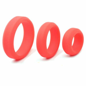 Silicone Triple Cock Ring Set Red Erection Enhancer