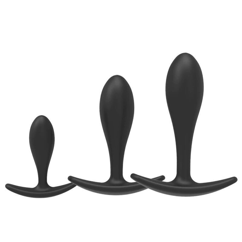 Silicone 3 Piece Butt Plug Set 1 Silicone 3 Piece Butt Plug Set