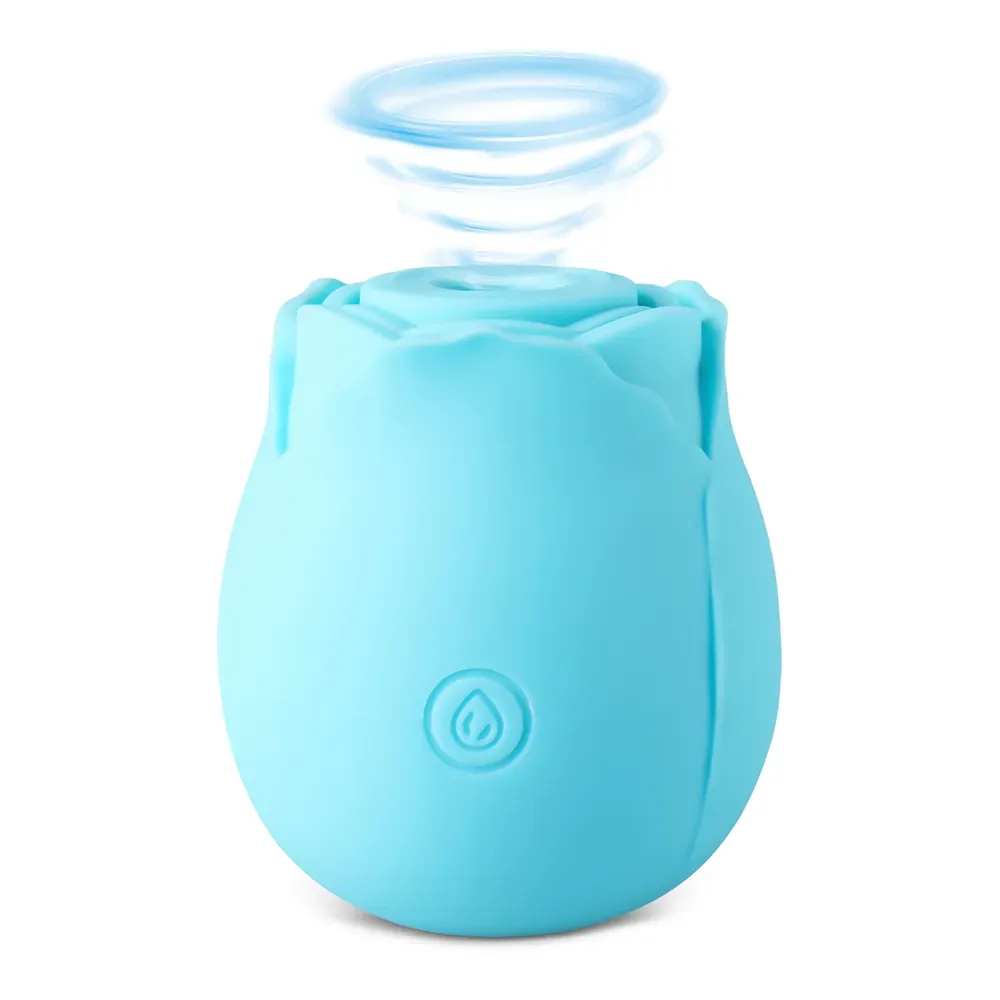 Glow-in-the-Dark Blue Silicone Rechargeable Clitoral Sucking Rose 1 Glow-in-the-Dark Blue Silicone Rechargeable Clitoral Sucking Rose