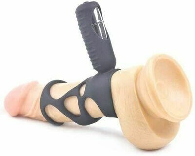 Black Silicone Vibrating Penis Sleeve 3 Black Silicone Vibrating Penis Sleeve - Image 3