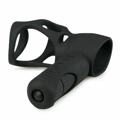 Black Silicone Vibrating Penis Sleeve 5 Black Silicone Vibrating Penis Sleeve - Image 5