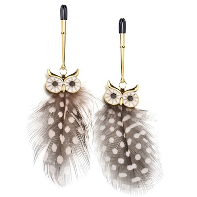 Owl Pendant Nipple Clips / Clit Clamps (1-Pair) 2 Owl Pendant Nipple Clips / Clit Clamps (1-Pair) - Image 2