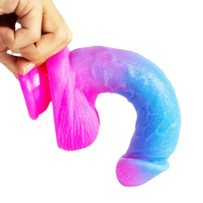 Dual-Tone Silicone Dildo with Balls and Suction Cup 6 Dual-Tone Silicone Dildo with Balls and Suction Cup - Image 6