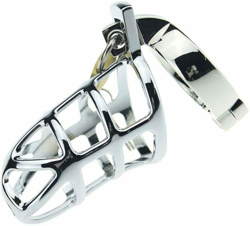 Stainless Steel Penis Ring Chastity Cage Device 1 Stainless Steel Penis Ring Chastity Cage Device
