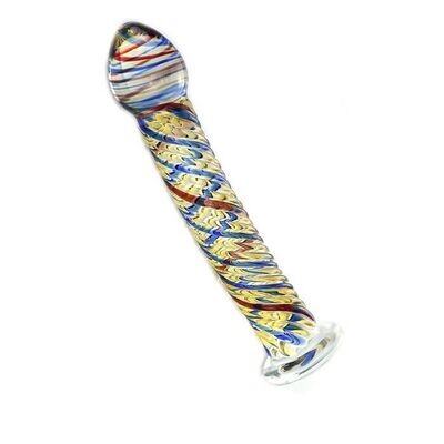 Beautiful Colourful Swirl Crystal Pyrex Glass Massager 2 Beautiful Colourful Swirl Crystal Pyrex Glass Massager - Image 2