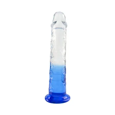 Transparent Blue Body Safe Dildo with Suction Cup 2 Transparent Blue Body Safe Dildo with Suction Cup - Image 2
