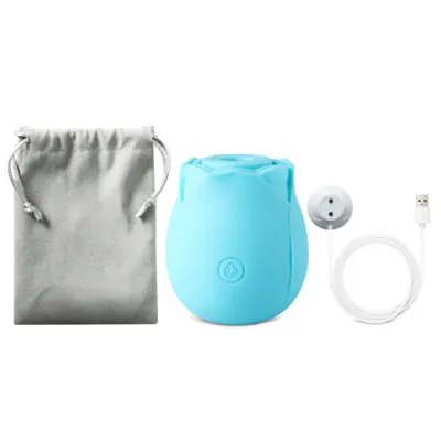 Glow-in-the-Dark Blue Silicone Rechargeable Clitoral Sucking Rose 7 Glow-in-the-Dark Blue Silicone Rechargeable Clitoral Sucking Rose - Image 7