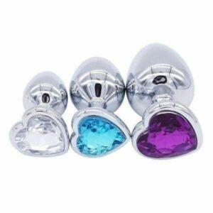 Stainless Steel Butt Plug Heart Jewel Small