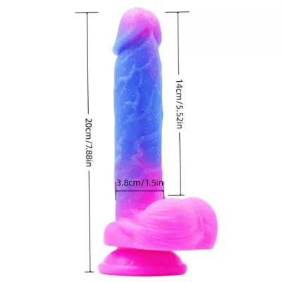 Dual-Tone Silicone Dildo with Balls and Suction Cup 7 Dual-Tone Silicone Dildo with Balls and Suction Cup - Image 7