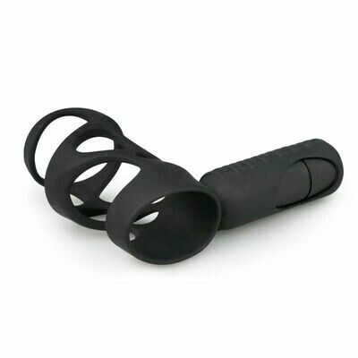 Black Silicone Vibrating Penis Sleeve 7 Black Silicone Vibrating Penis Sleeve - Image 7