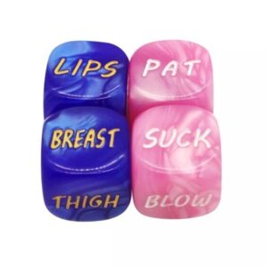 Pink and Blue Lovers Sex Dice (Pair)