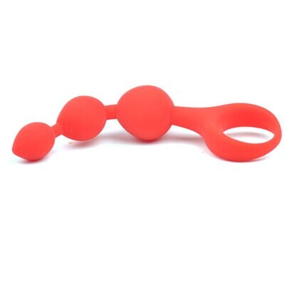 Silicone Anal Tri-ball Beaded Butt Plug 8 Silicone Anal Tri-ball Beaded Butt Plug - Image 8