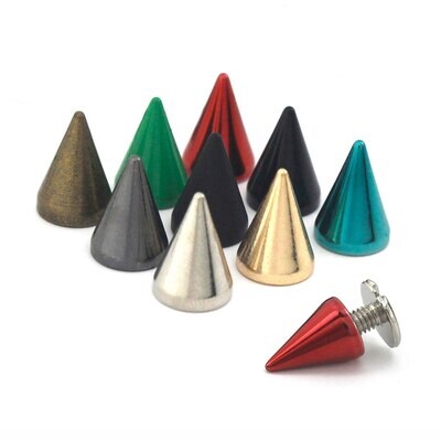 Cone Spike Studs with Screws (20pcs) 2 Cone Spike Studs with Screws (20pcs) - Image 2