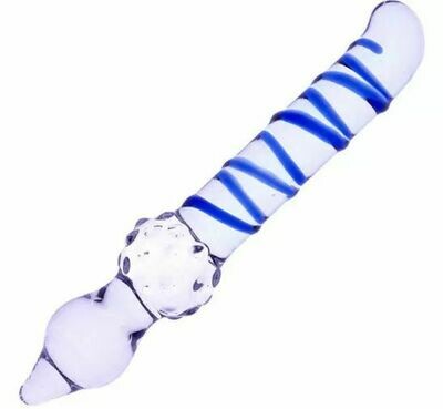 Glass Spiral Texture Dildo & Butt Plug 2 Glass Spiral Texture Dildo & Butt Plug - Image 2