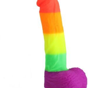 Realistic Penis Shaped Rainbow Suction Cup Dildo
