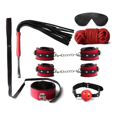 Red 7 Piece BDSM Bondage Kit 2 Red 7 Piece BDSM Bondage Kit - Image 2