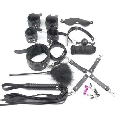 10pcs SM Bondage Roleplay Sex Kit Black 3 10pcs SM Bondage Roleplay Sex Kit Black - Image 3