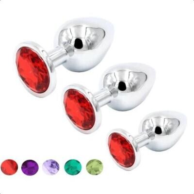 3pcs Stainless Steel Jewelry Anal Plug S+M+L 3 3pcs Stainless Steel Jewelry Anal Plug S+M+L - Image 3