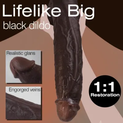 The Real One 10.9" Dildo - Deep Brown 4 The Real One 10.9" Dildo - Deep Brown - Image 4