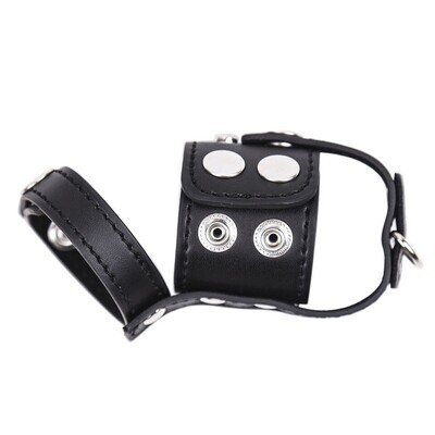 PU Leather Cock Strap and Ball Harness 4 PU Leather Cock Strap and Ball Harness - Image 4