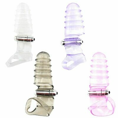 Ribbed Finger Sleeve Vibrator Female Sex Toy 5 Ribbed Finger Sleeve Vibrator Female Sex Toy - Image 5