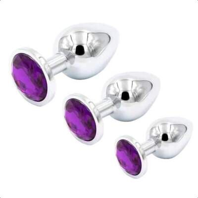 3pcs Stainless Steel Jewelry Anal Plug S+M+L 5 3pcs Stainless Steel Jewelry Anal Plug S+M+L - Image 5