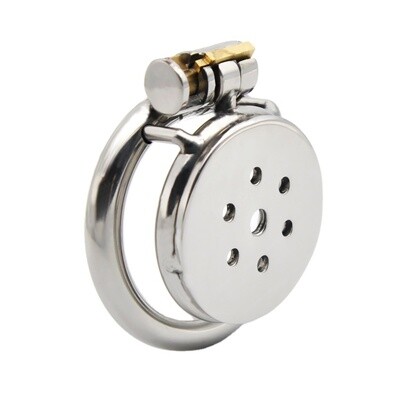 Flat Button Chastity Cage Stainless Catheter 6 Flat Button Chastity Cage Stainless Catheter - Image 6