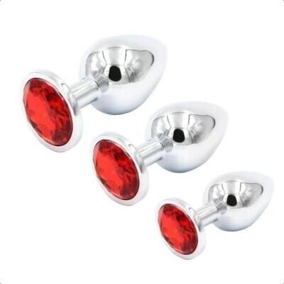 3pcs Stainless Steel Jewelry Anal Plug S+M+L 6 3pcs Stainless Steel Jewelry Anal Plug S+M+L - Image 6