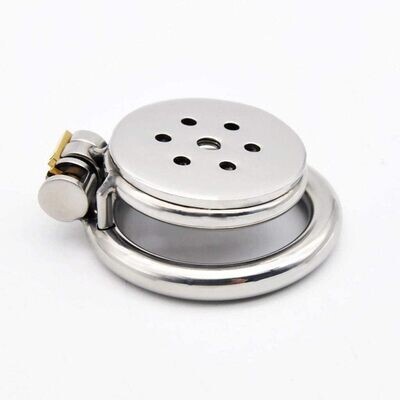 Flat Button Chastity Cage Stainless Catheter 8 Flat Button Chastity Cage Stainless Catheter - Image 8
