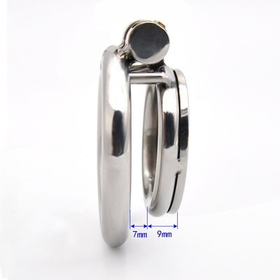 Flat Button Chastity Cage Stainless Catheter 9 Flat Button Chastity Cage Stainless Catheter - Image 9