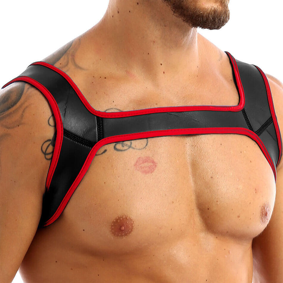 Fetish Play Neoprene Bulldog Style BDSM Chest Harness 2 Fetish Play Neoprene Bulldog Style BDSM Chest Harness - Image 2